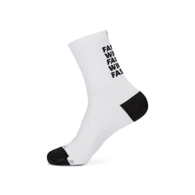 Load image into Gallery viewer, Cycling Crew Socks White &quot;Faster Winner&quot;